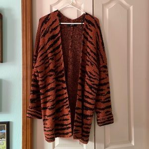 COPY - Open front oversized tiger cardigan NWOT